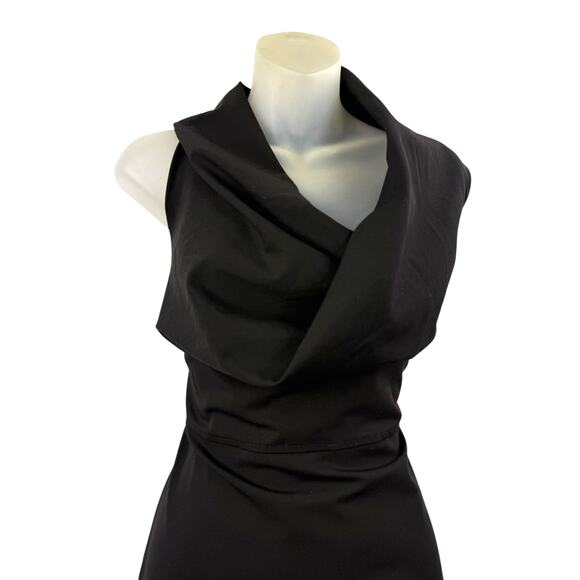 Vintage Made in Italy by LOLITA abstract cowl neck black fitted dress - Picture 5 of 8